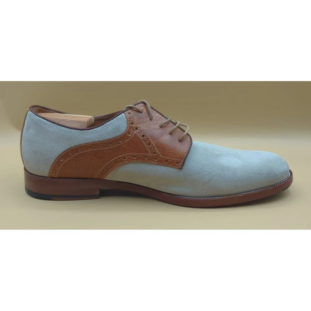 Johnston & Murphy Saddle Oxfords Men's Sz 11 Brown Leather/Cream Nubuck Suede